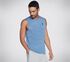 Skechers Apparel On the Road Muscle Tank, BLUE / WHITE, swatch