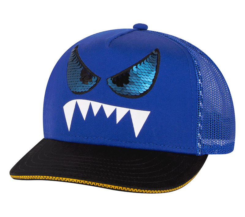 Skechers Monster Eyes Trucker Hat, BLAUW / ZWART, largeimage number 0