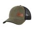 Washed Leather Patch Trucker Hat, OLIVE, swatch