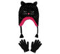 Cold Weather Star Foil Cat Hat Set, ZWART, large image number 0