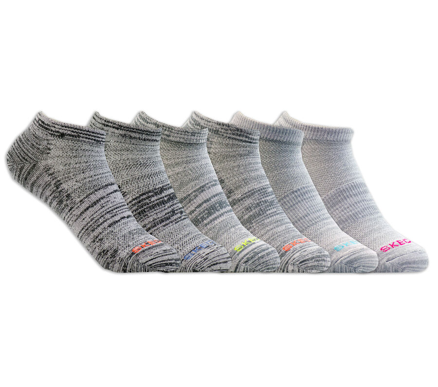 6 Pack Low Cut Sport Stripe Socks, GRIS, largeimage number 0