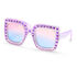 Square Rhinestone Sunglasses, VIOLETTE, swatch