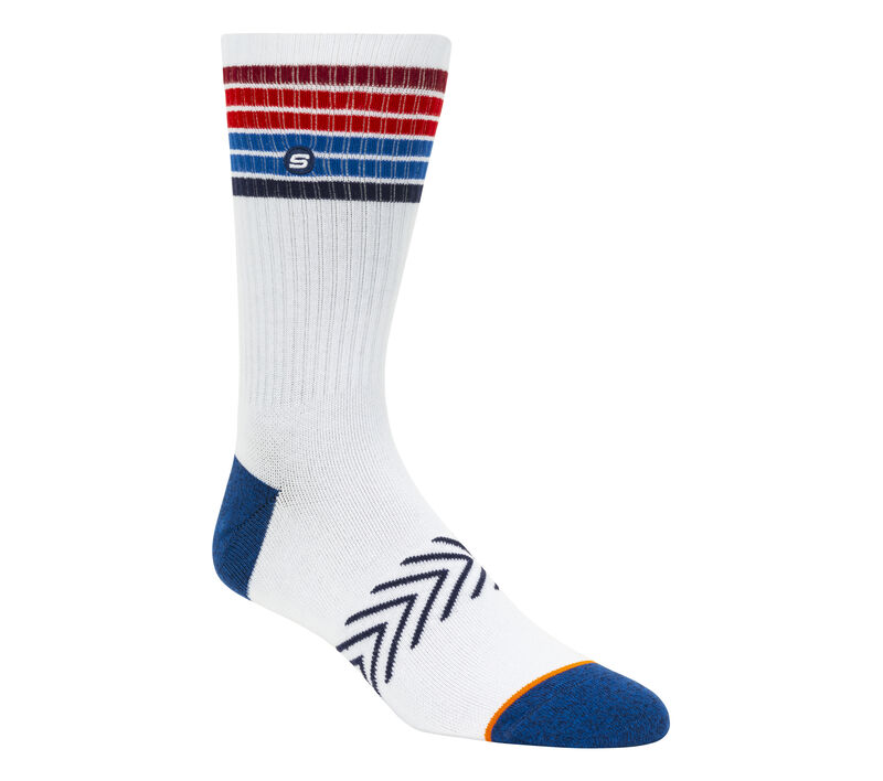 1 Pack Americana Stripe Crew Socks, WHITE, largeimage number 0