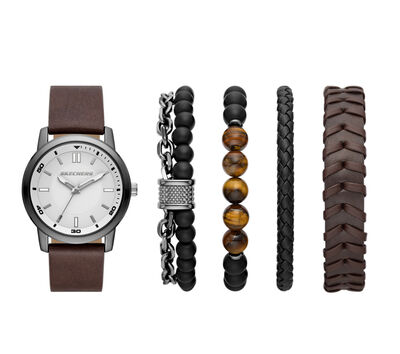 Brown Steel Watch Gift Set