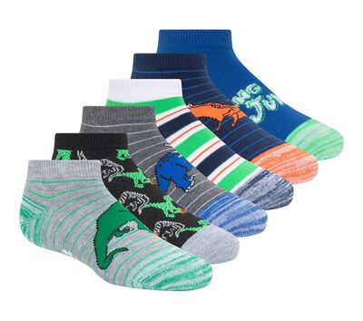 Dino Stripe Socks - 6 Pack
