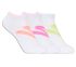 3 Pack Non Terry Ankle Color Socks, WHITE, swatch