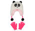 Panda Faux Fur Hat and Gloves Set, GEBROKEN WIT, swatch