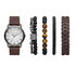 Brown Steel Watch Gift Set, BRUIN, swatch